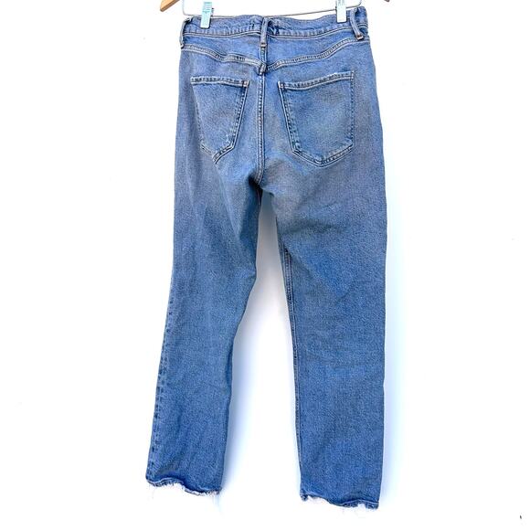 Agolde Riley Crop Button Fly Light Wash Jeans Stretch Cotton 27 Straight High - Picture 5 of 10